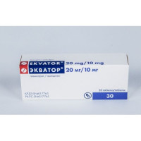 Экватор 20 мг/10 мг № 30, таблетки
