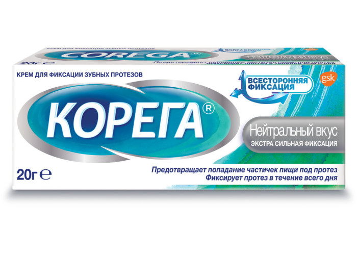 Корега освежающий 40 мл, крем для фиксации протезов