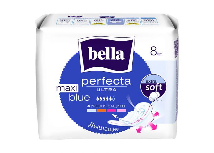 Прокладки Белла Перфекта ультра макси блю № 8