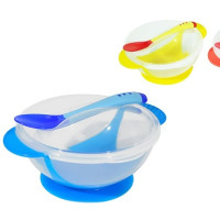 Тарелка на присоске с термоложкой, арт 138