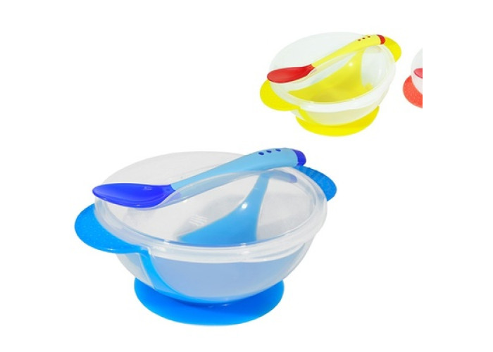 Тарелка на присоске с термоложкой, арт 138