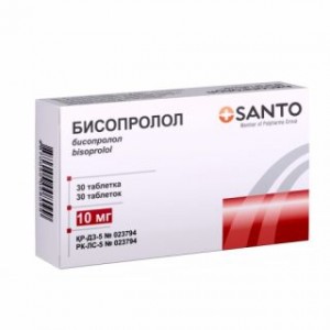 Бисопролол-Санто 10 мг № 30, таблетки