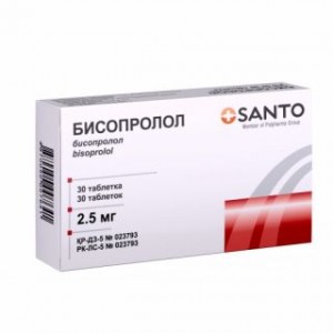 Бисопролол-Санто 2,5 мг № 30, таблетки
