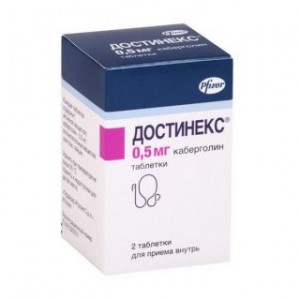 Достинекс 0,5 мг № 2, таблетки