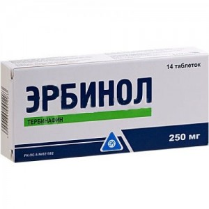 Эрбинол 250 мг № 14, таблетки