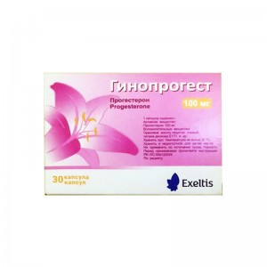 Гинопрогест 100 мг № 30, капсулы