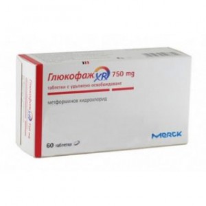 Глюкофаж XR 750 мг № 60, таблетки