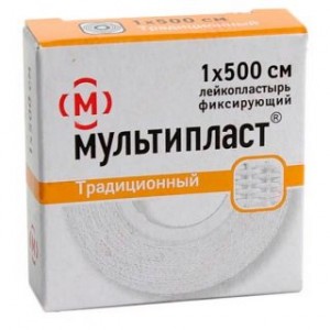 Лейкопластырь 1 см*500 см Мультипласт