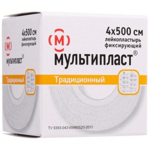 Лейкопластырь 4 см * 500 см Мультипласт