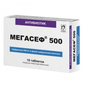 Мегасеф 500 мг № 10, таблетки