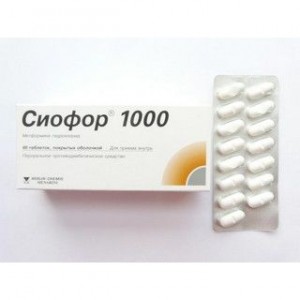Сиофор 1000 мг № 60, таблетки
