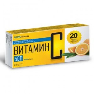 Витамин С Вива 500 мг № 20, таблетки жевательные